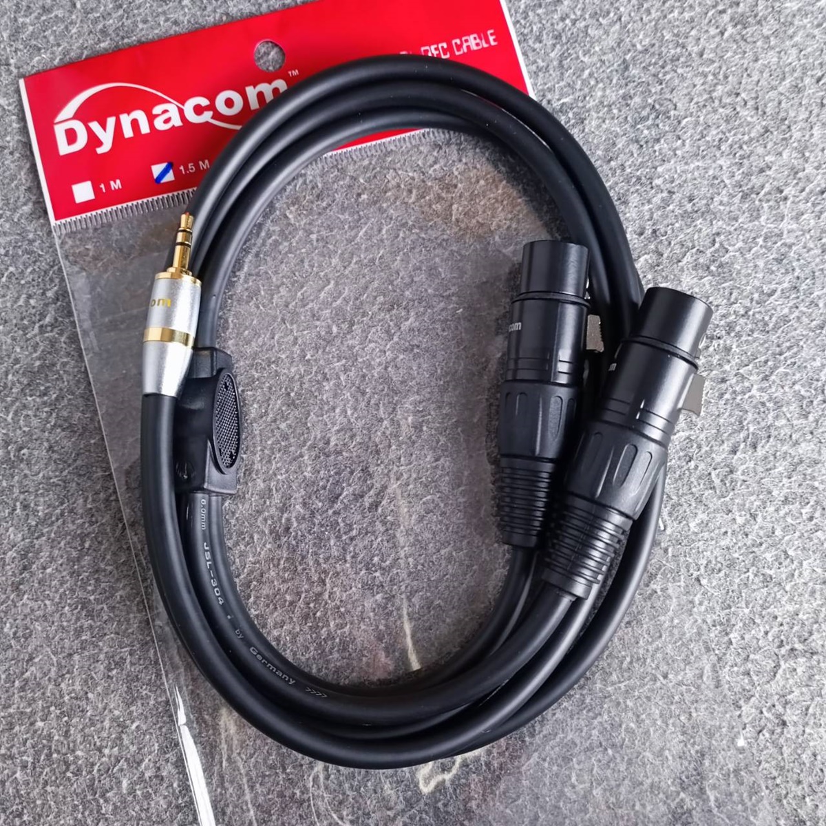 1.5เมตร DYNACOM J304 สายTR-ST 3.5mmออกXLRเมียx2 สายสัญญาณเสียง สายP.TR-STออกCANNONเมียx2 สายสัญญาณสำเร็จรูป เอไอ-ไพศาล