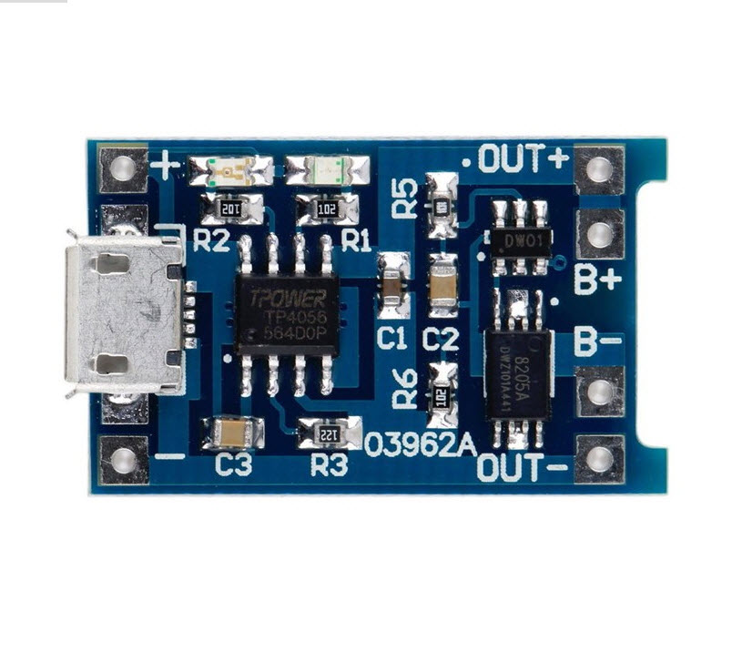 Micro USB 5V 1A 18650 TP4056 Lithium Battery Charger Module Charging Board With Protection Dual Functions