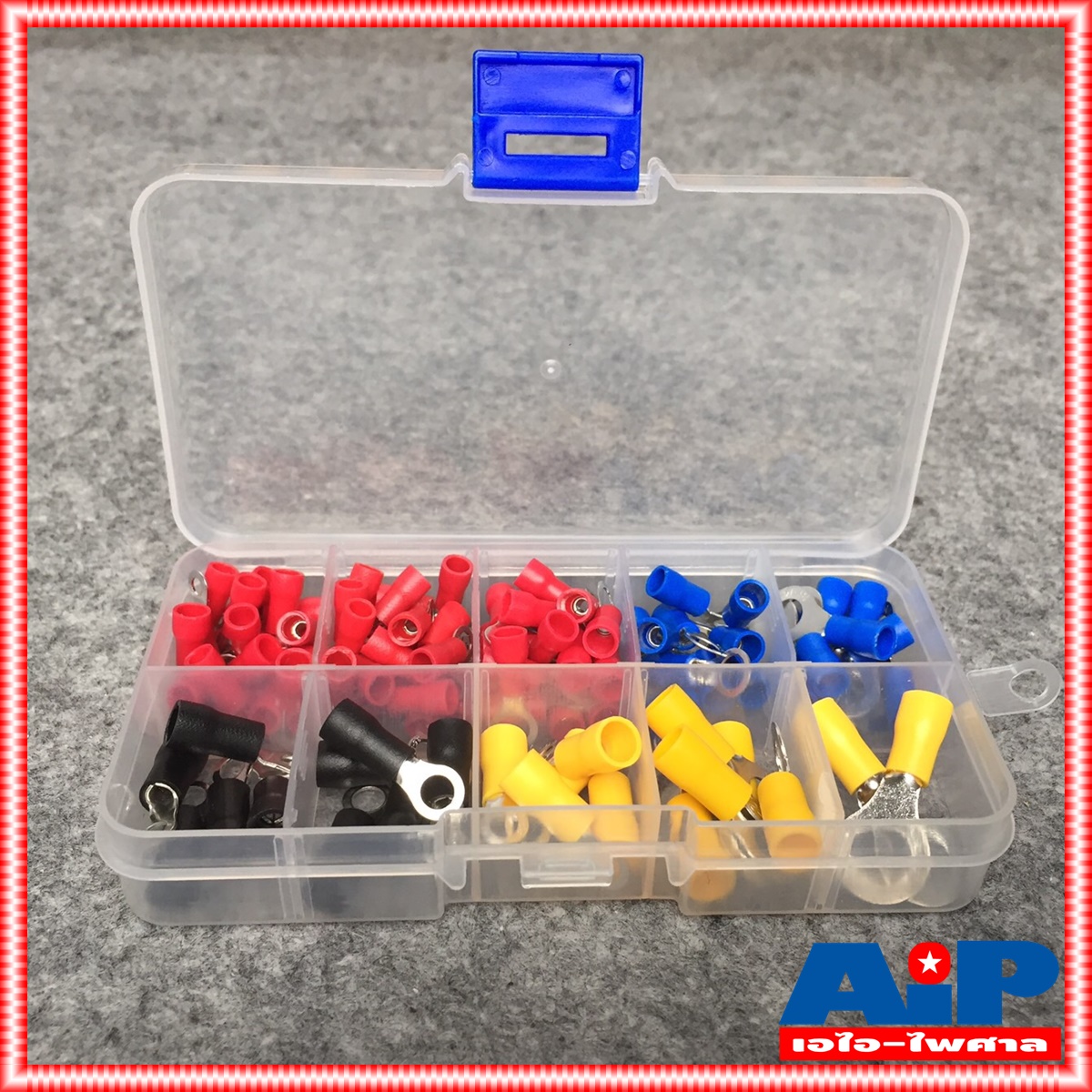 ลดล้างสต็อค ชุดหางปลา 102ชิ้น OL-VR-SET102 หางปลา หางปลาคละขนาดคละสี ชุด102ชิ้น กล่องชุดหางปลา ขั้วต่อหางปลา ขั้วต่อสายไฟ หางปลาแบบกลม กล้ามปูกลม เอไอ-ไพศาล