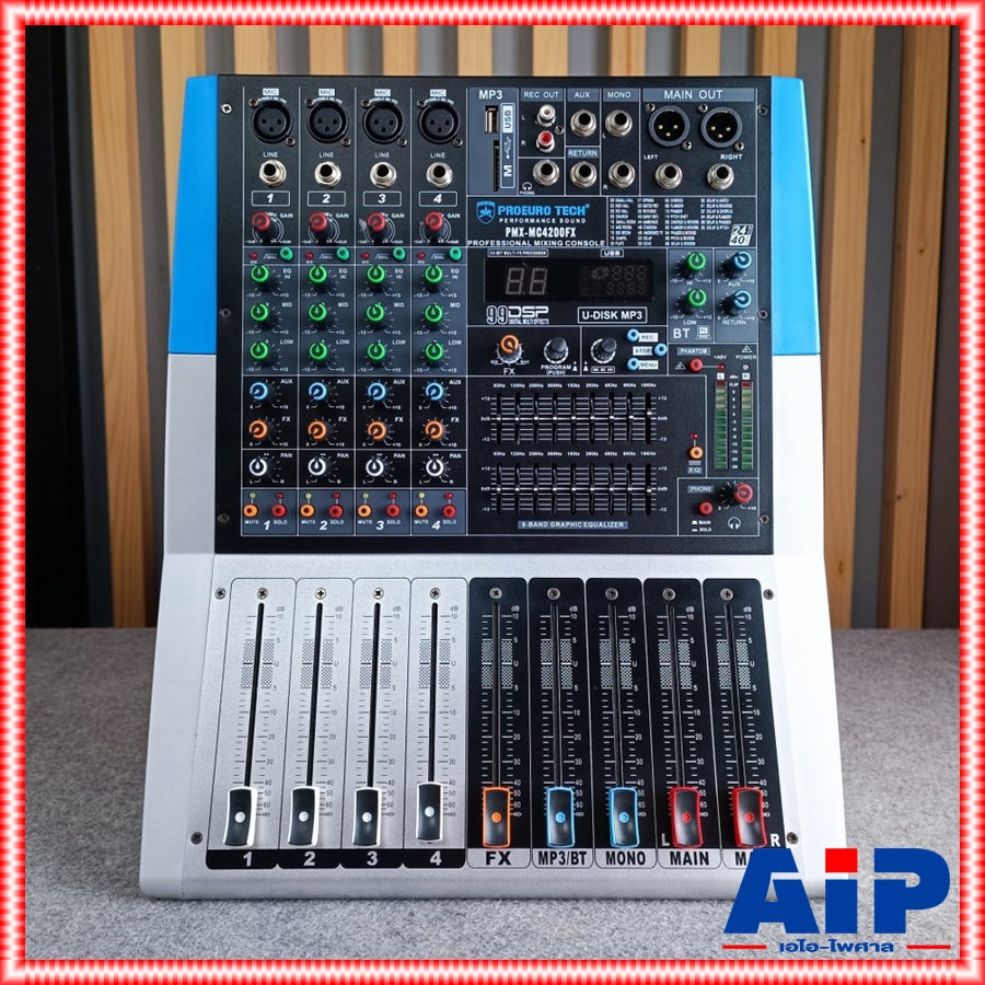 PROEUROTECH PMX-MC4200 powermixer รุ่นใหม่ เพาเวอร์มิกเซอร์ กำลังขับ 200 วัตต์ โปรยูโรเทค เอฟเฟคแท้ PMXMC4200 PMX MC 4200 เอไอ-ไพศาล