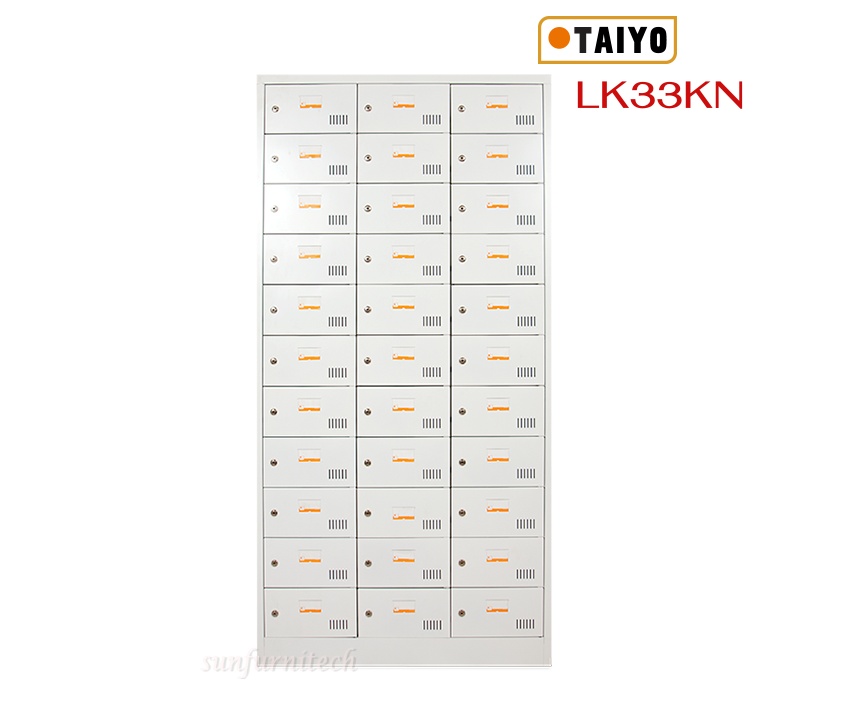 ตู้ล็อคเกอร์เหล็ก 33 ช่อง พร้อมกุญแจล็อค Taiyo รุ่น LK33KN
