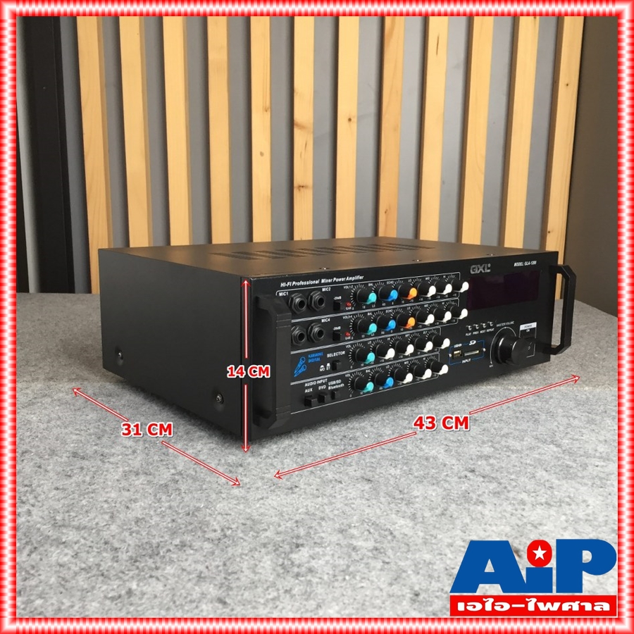 GXL GLA1280 แอมป์ มีช่องเสียบ USB SD-CARD บลูทูธ เพาเวอร์แอมป์ ขยายเสียง GLA-1280 แอมป์คาราโอเกะ มีเอคโค่ เอไอ-ไพศาล