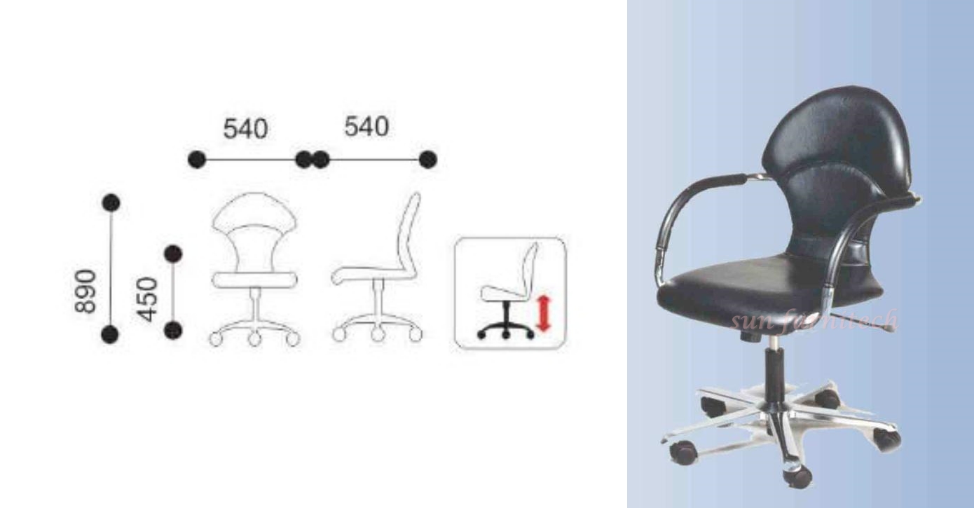 เก้าอี้พนักพิงเตี้ย, เก้าอี้สำนักงาน, เก้าอี้ทำงาน, เก้าอี้สำนักงานหุ้มหนัง VC รุ่น VCS-09