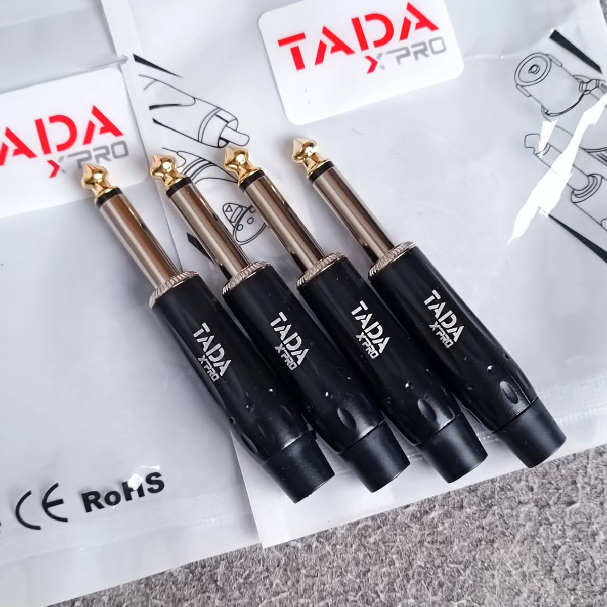 แพ็ค4ตัว ด้ามตรง TADA GYJ-01BK phone mono ดำ ปลั๊กไมค์โมโน แจ็คไมค์monoตัวผู้ GYJ 01BK GYJ01BK เอไอ-ไพศาล