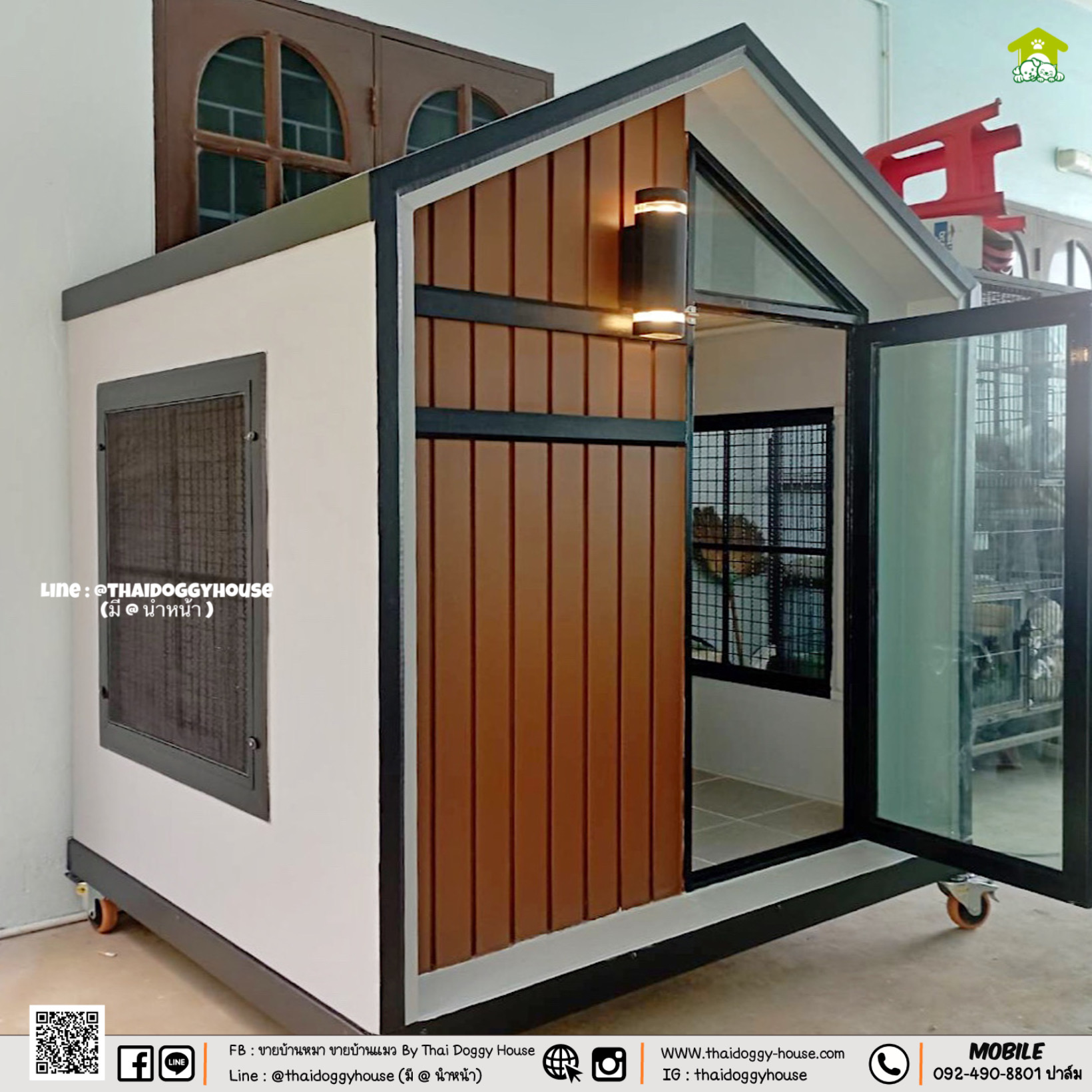บ้านหมา บ้านแมว " 𝐓𝐇𝐀𝐈 𝐃𝐎𝐆𝐆𝐘 𝐇𝐎𝐔𝐒𝐄 " 🐕🦺🐈 แบบใหม่ล่าสุดของทางร้าน ดีไซน์ทันสมัยให้ความรู้สึกเรียบหรู สวยงาม บ้