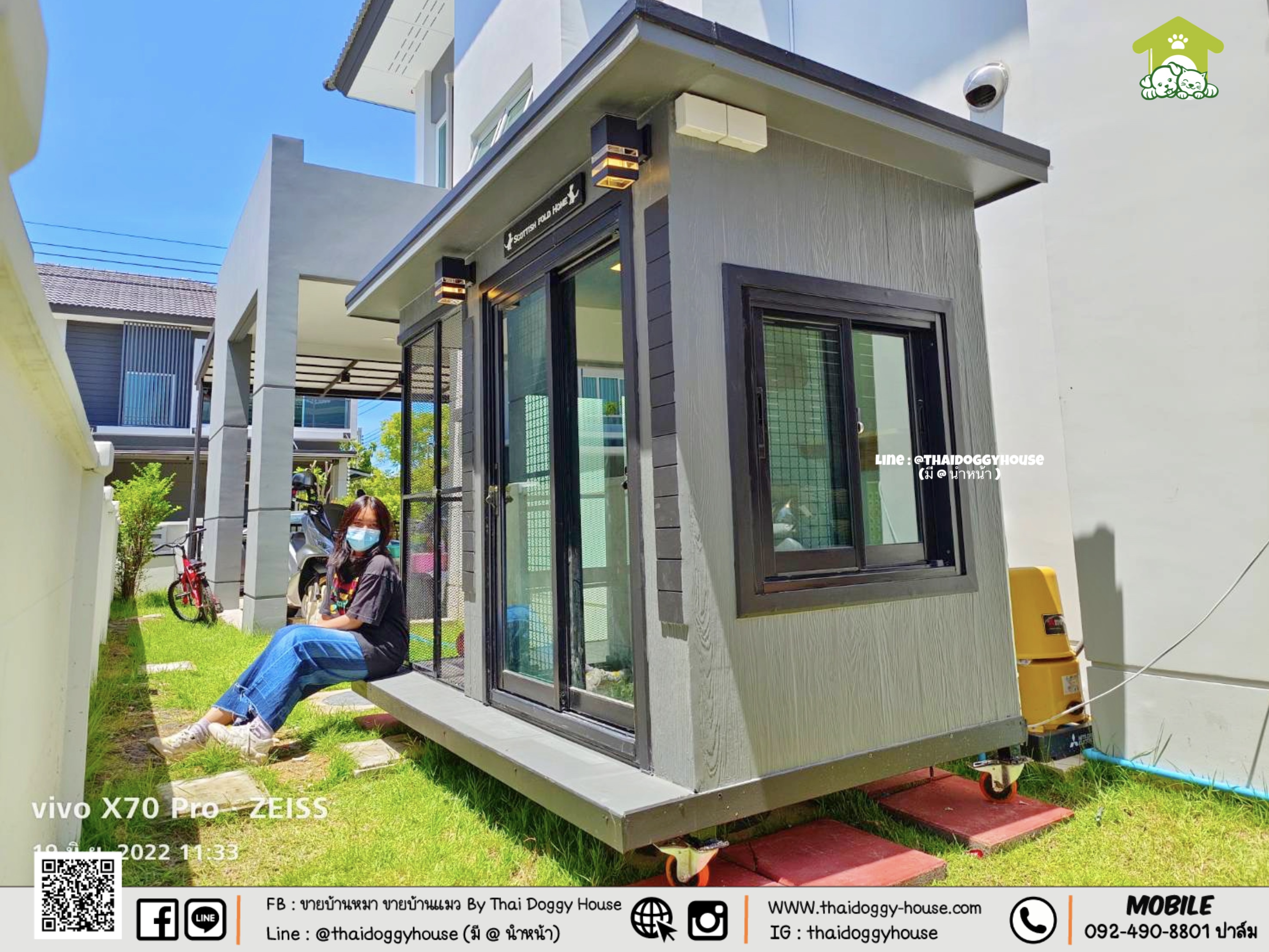 🏡 🐶🐱 บ้านหมา บ้านแมวติดแอร์ " 𝐌𝐎𝐃𝐄𝐑𝐍 𝐒𝐓𝐘𝐋𝐄" ฟังก์ชั่นครบ หลังใหญ่ แบ่งออกเป็น 2 โซน ระบายอากาศได้ดี 🌳🍃