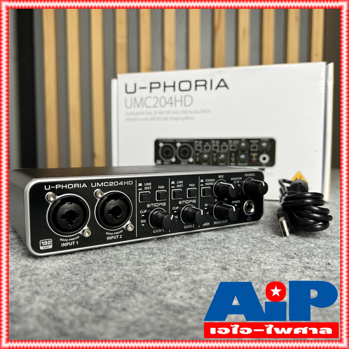 BEHRINGER UMC204HD BEHRINGER U-PHORIA UMC 204HD (USB ออดิโอ อินเตอร์เฟส ขนาด 2 แชนแนล ความละเอียด 24-bit/192kHz พร้อมปรีไมค์ระดับโลกจาก MIDAS) +++