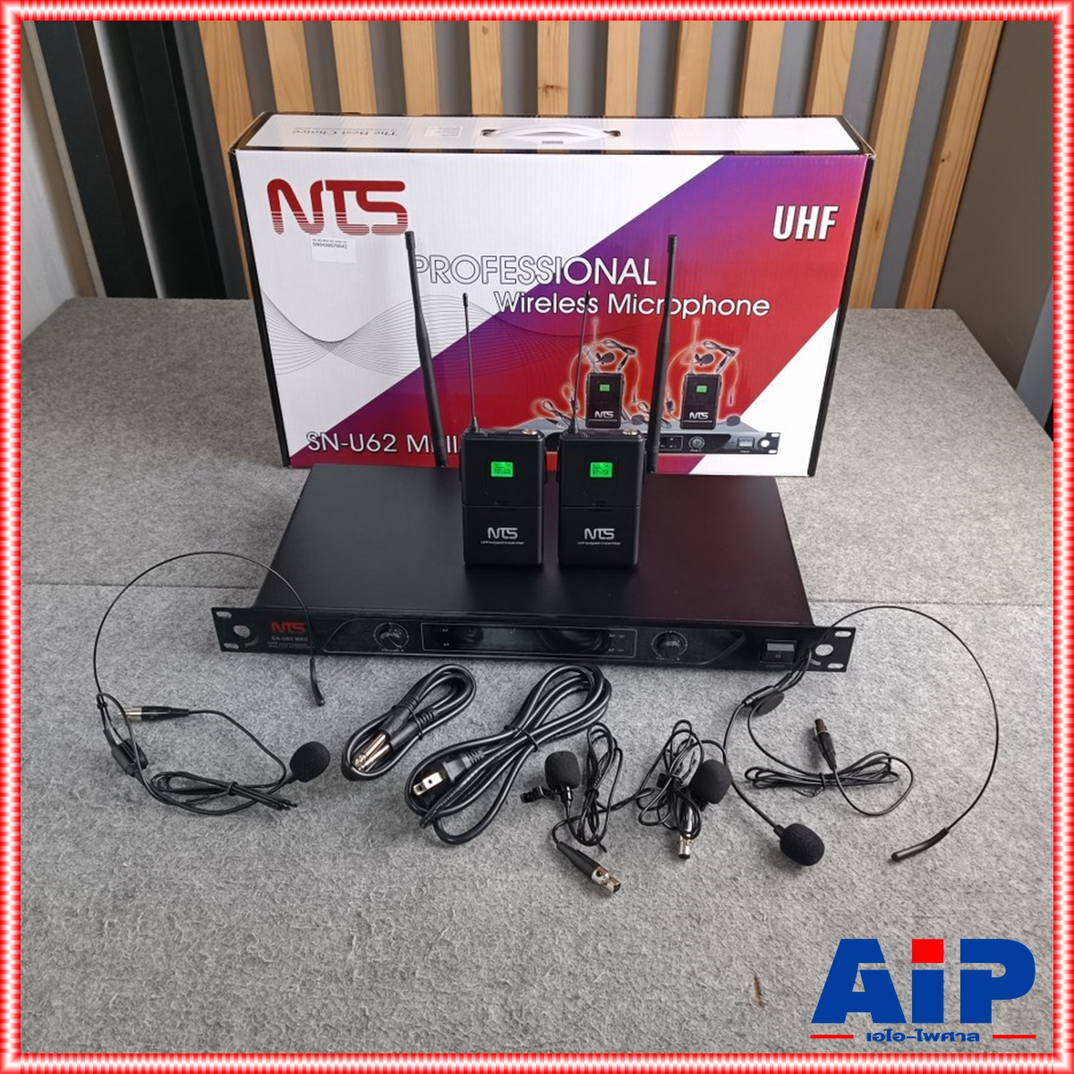 NTS SN-U62II ไมค์ลอยแบบหนีบคู่ UHF หนีบคู่ SN-U62 MKII ไมค์ลอยแบบหนีบเสื้อ ไมค์ลอยแบบคาดหู ไมค์ลอยUHF ไมค์ลอยคู่ เอไอ-ไพศาล