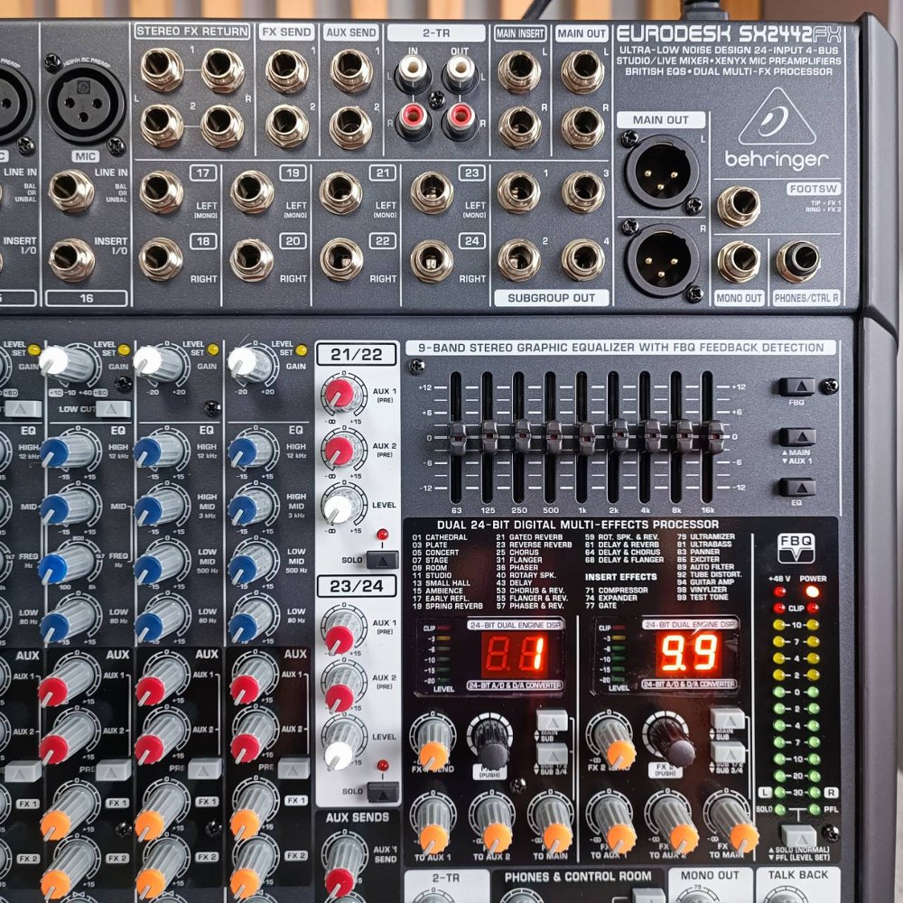 BEHRINGER SX-2442FX mixer มิกเซอร์อนาล็อก ช่องเสียบไมค์ 16 ช่อง มอนิเตอร์ 2 Aux SX 2442FX มิกเซอร์ SX2442FX เอไอ-ไพศาล