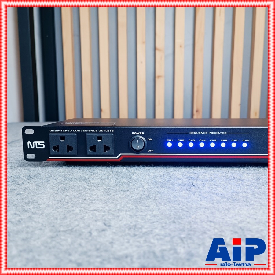 NTS PQ-8015 Sequence Power Distributor ปลั๊กรางจ่ายไฟสำหรับติดแล็ค BREAKER OUTLET PQ8015 NTS : PQ-8015 Sequence Power Distributor ปลั๊กไฟติดแร็ค เอไอ-ไพศาล