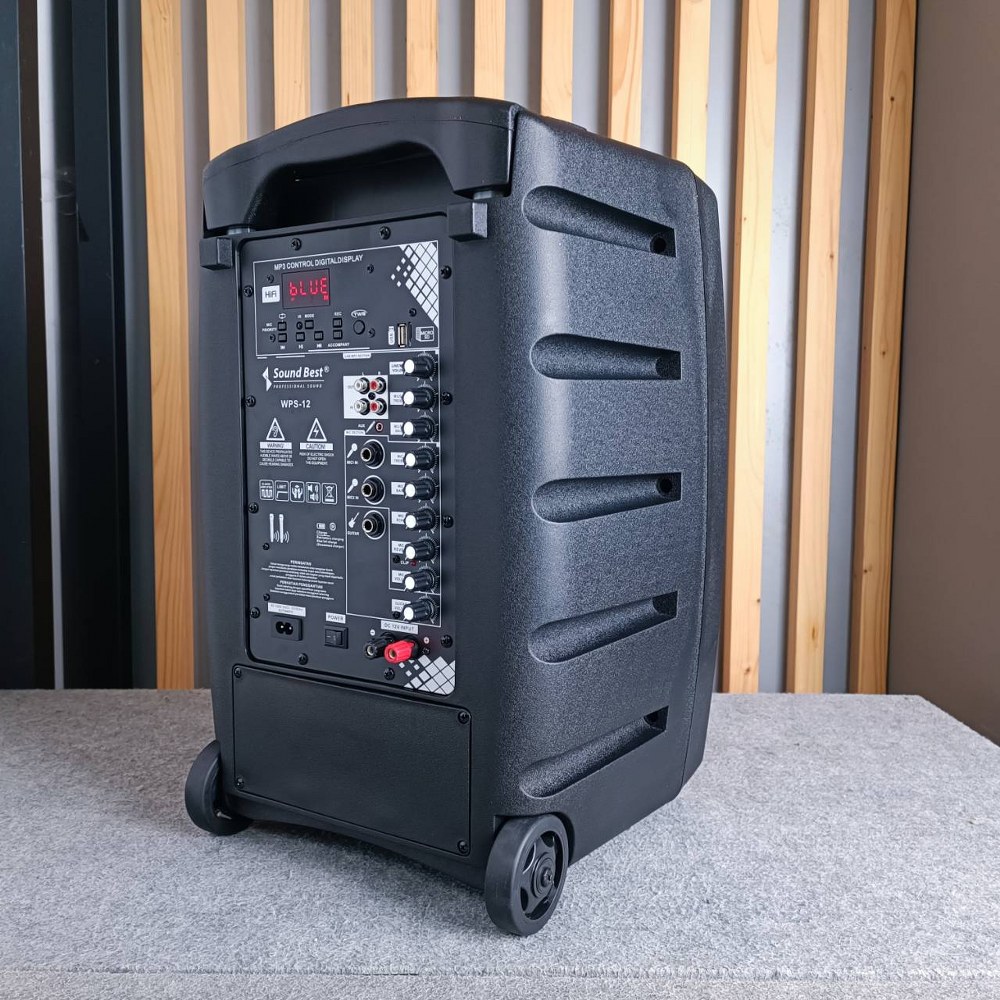 SOUNDBEST WPS-12 ลำโพงล้อลาก 12นิ้ว พร้อม ไมค์ลอย 2ตัว ตู้ลำโพง ...