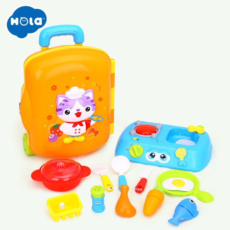 3108B ของเล่นชุดครัวกระเป๋าล้อลาก มีเสียงไฟ HOLA ครัวเด็ก ครัวจำลอง ปลีกชิ้นละ