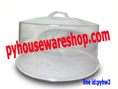ฝาครอบเค้กอะคริลิคใสทรงกลมอย่างหนา(เฉพาะฝา),ฝาครอบอาหารแบบใสทรงกลม