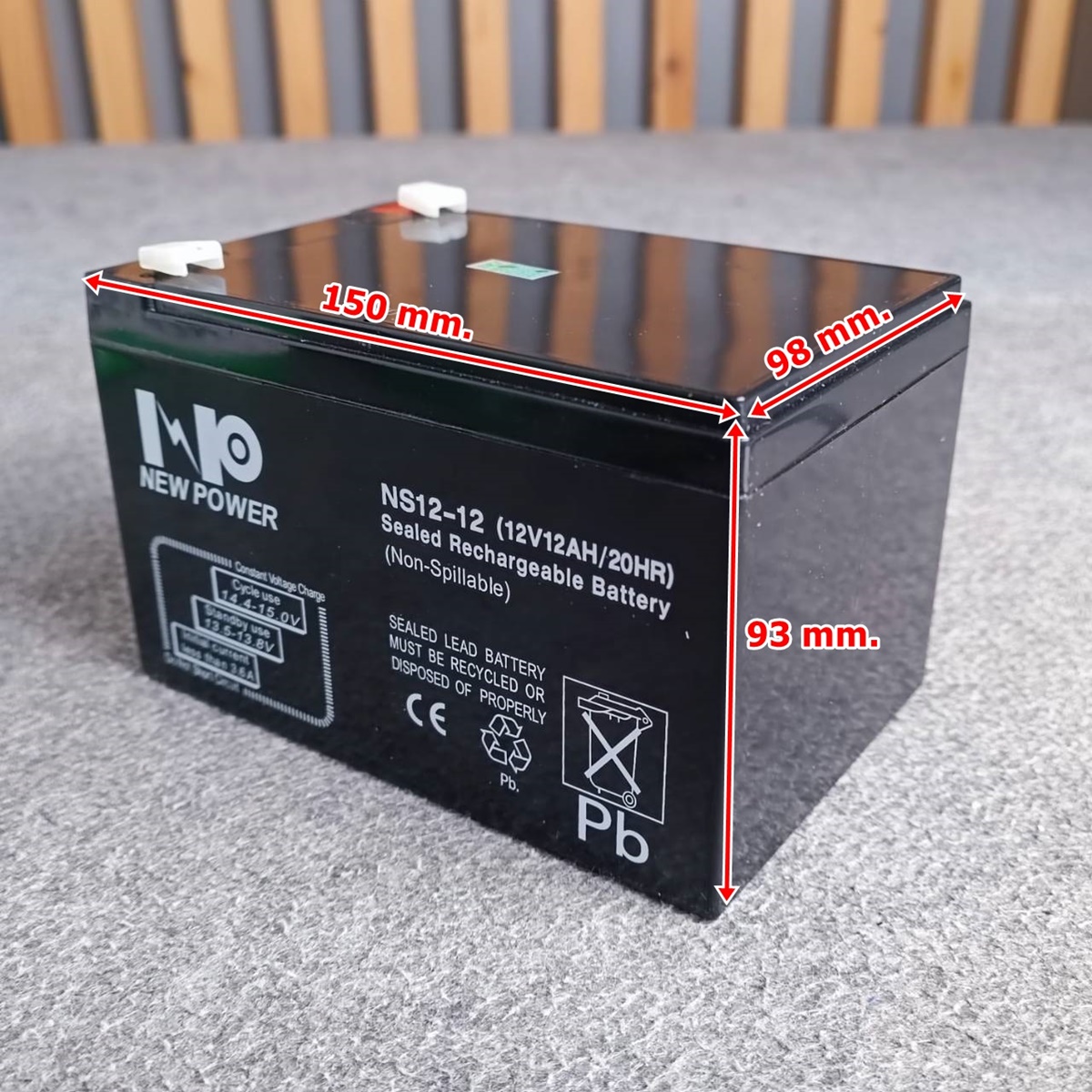 แบตเตอรี่แห้ง 12V 12AH NEW POWER แบตเตอรี่ UPS 12A Battery แบตรถไฟฟ้า แบตสำหรับสำรองไฟ แบตUPS แบตเตอรี่UPS เครื่องสำรองไฟฉุกเฉิน เอไอ-ไพศาล