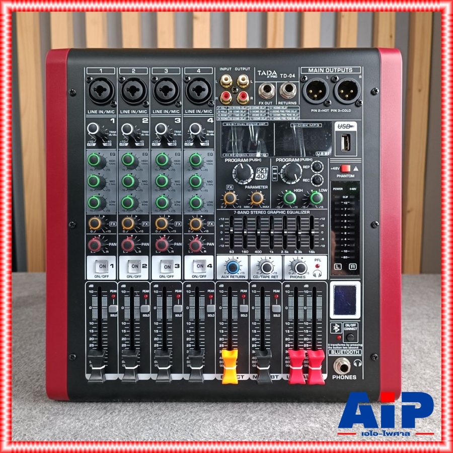 TADA TD-04 MIXER มิกเซอร์อนาล็อก 4 แชนแนล Bluetooth บลูทูธ เอฟเฟคแท้ ธาดา Tada TD 04 TD04 เอไอ-ไพศาล