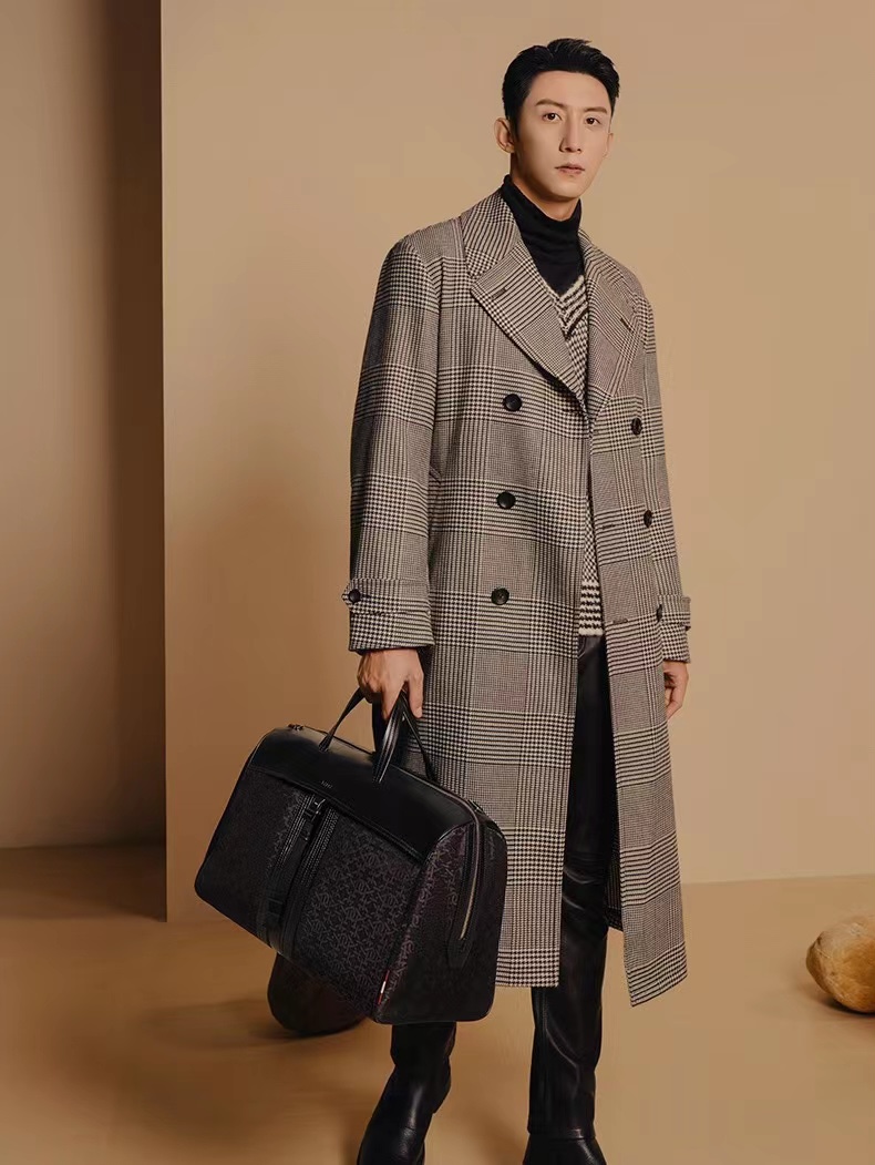 **C** กระเป๋า Bally Atticus UNISEX Recycled Fabric & Leather Weekender Bag In Black สินค้าใหม่ ของแท้
