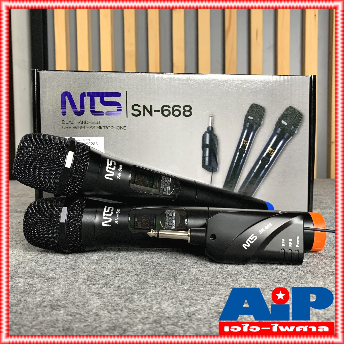 NTS SN668 ไมค์ลอยคู่ UHF ปรับความถี่ได้ ความถี่ใหม่ กสทช SN-668 เครื่องรับเล็ก SN 668 ไมค์ลอยUHF ใช้ถ่าน AA จูนความถี่ได้ เอ็นทีเอส ใช้ในรถ ใช้ในที่ไม่มีไฟฟ้าได้ สะดวกมาก เอไอ-ไพศาล