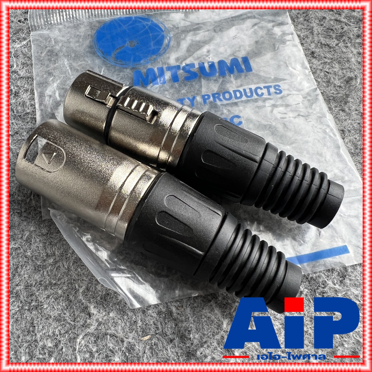 (1คู่ ผู้1เมีย1) MITSUMI XLR MALE + XLR FEMALE ปลั๊ก + แจ็ค XLR ( ผู้ + เมีย ) CANNON ผู้+เมีย C07