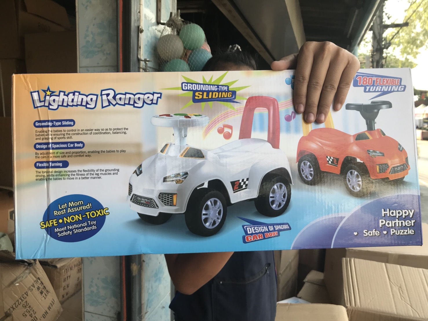 QX-3375-1-7077 ของเล่นรถไถขา มีเสียงไฟ คันละ