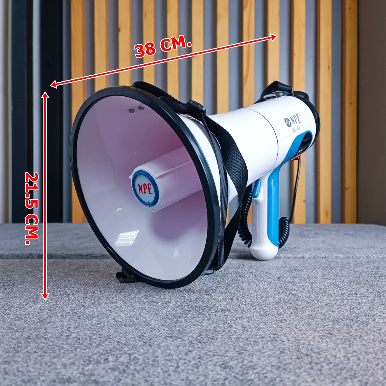 NPE SR-66 โทรโข่ง อัดเสียง ชาร์จแบตได้ USB Bluetooth Megaphone ขนาด 6 นิ้ว กำลังขับ 80 W SR 66 SR66 เอไอ-ไพศาล