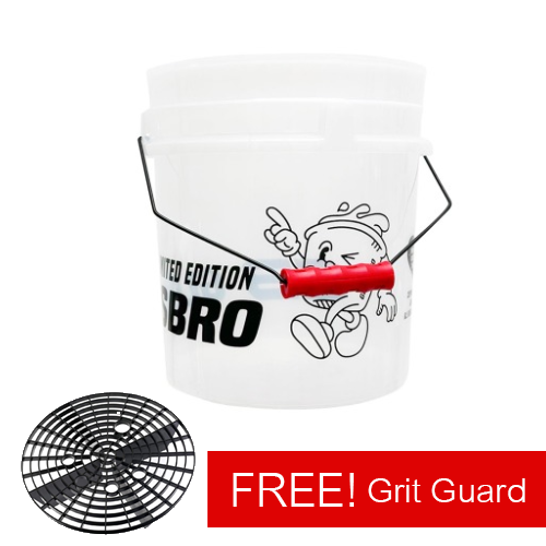 [แถมฟรี Grit Guard] GLOSSBRO Supreme Bucky Transparent Bucket 18L (White), ถังน้ำล้างรถพรีเมี่ยมลายบัคกี้ (แบบใส) 18ลิตร