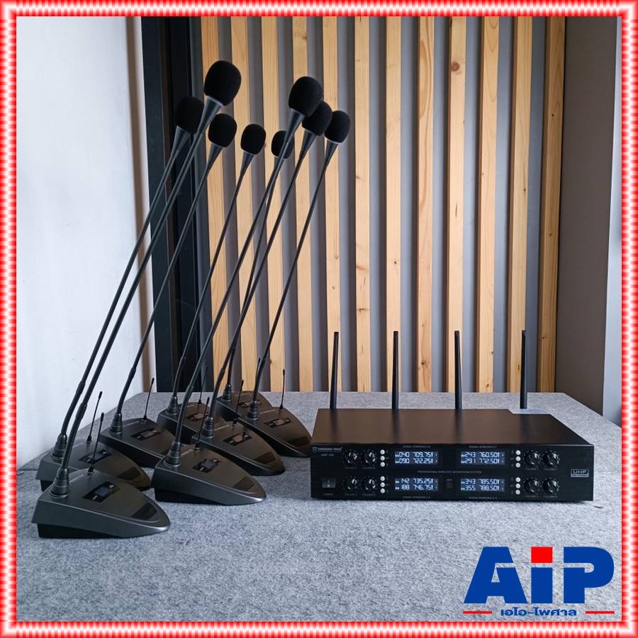 PROEUROTECH UHF129 ไมค์ลอยตั้งโต๊ะ 8ตัว ก้านยาว60CM ไมค์ประชุม ชุดประชุมไร้สาย ไมค์ประชุมไร้สาย UHF 129 UHF-129 PRO EUROTECH เอไอ-ไพศาล
