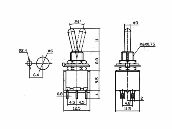 MTS-202 MTS202 6A 125VAC (ON---ON)