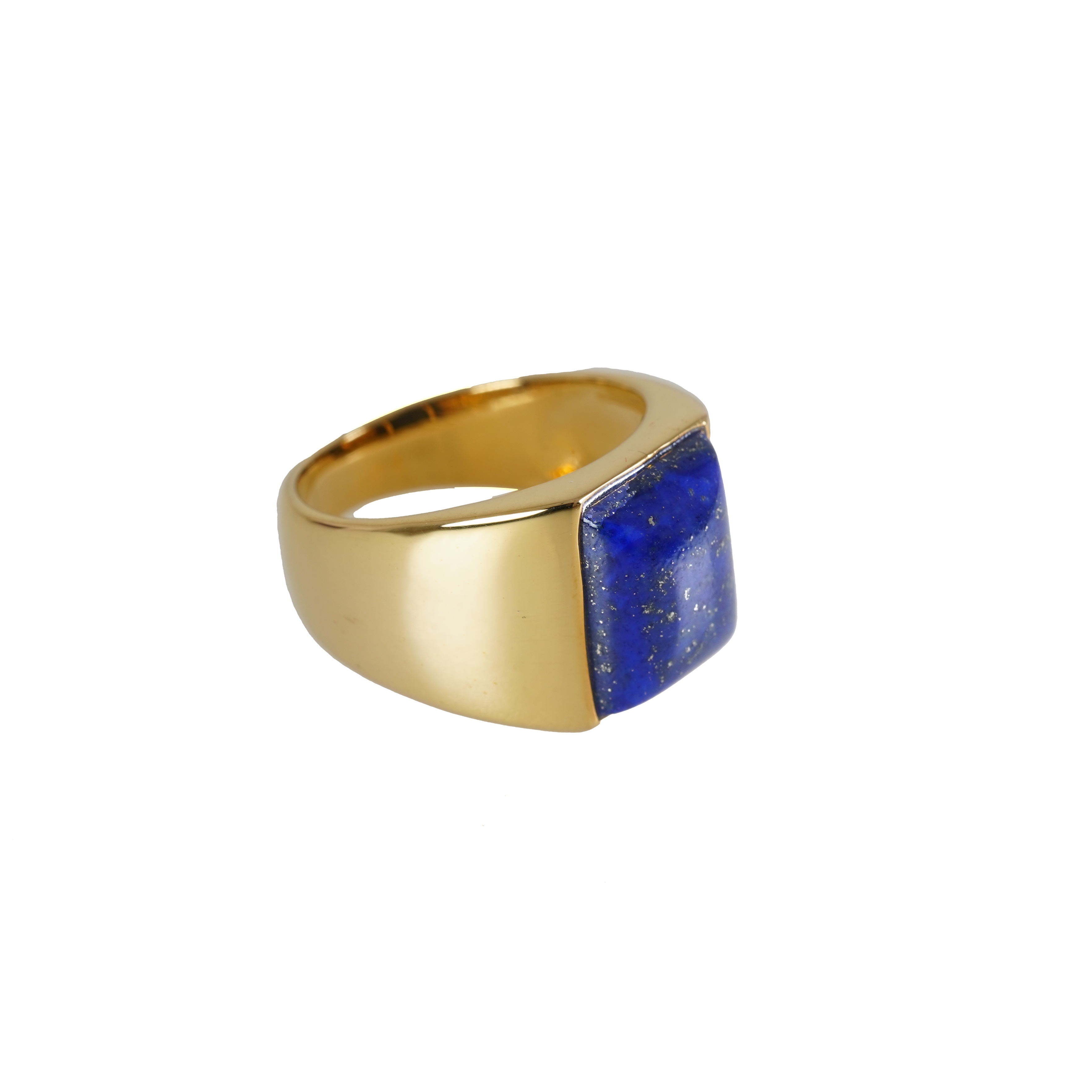 แหวนทอง: แหวนผู้ชาย แหวนทอง 18K ฝังลาพิส ลาพิส ลาซูลี(Lapis lazuli) เจียรเหลี่ยม เหมาะสำหรับสุภาพบุรษ