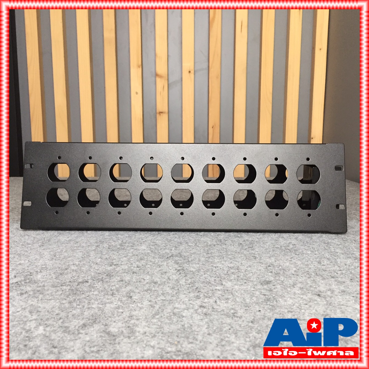 NPE AC PLUG PANEL 3U-18CH แผ่นยึดแร็ค แผ่นปิดแร็ค 3 U เจาะรู AC 18ช่อง แผ่นเหล็ก ปิดแร็ค อุปกรณ์แร็ค เอไอ-ไพศาล