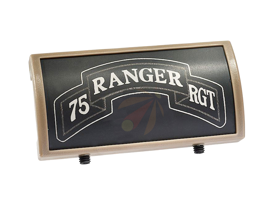 Custom Gun Rails (CGR) Aluminum Rail Cover (75 Ranger Regiment Scroll, Large Laser Engraved Aluminum) - FDE Retainer