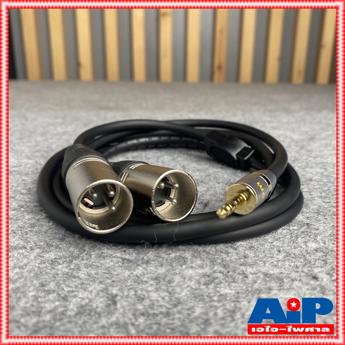 1.5เมตร DYNACOM J296/J304 สายTR-ST 3.5mmออกXLRผู้x2 สายสัญญาณเสียง สายสัญญาณสำเร็จรูป สายP.TR-ST 3.5mmออกCANNONผู้x2 เอไอ-ไพศาล