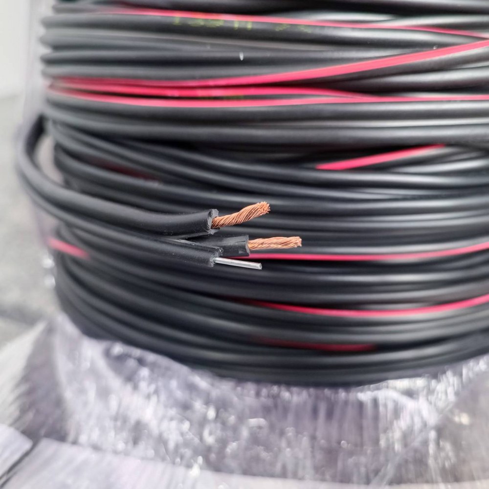 ขด50เมตรCONNEX สายดรอปวาย DW2X2.5 ขนาด2.5 สายดรอปวาย ทองแดงแท้ ม้วน50เมตร รุ่นพิเศษมีแถบสายสีแดง ขนาด 2x2.5มิลลิเมตร เอไอ-ไพศาล