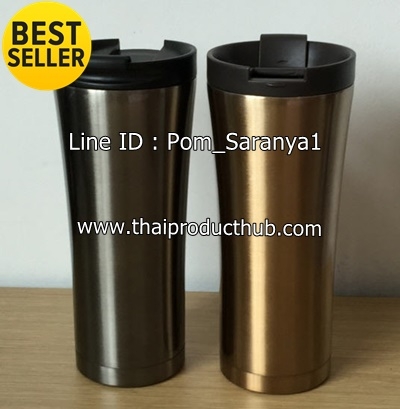 กระบอกน้ำสแตนเลสทรงสตาร์บัค สีดำ สีทอง ของพรีเมี่ยม, สินค้าพรีเมี่ยม, ของที่ระลึก, ของชำร่วย