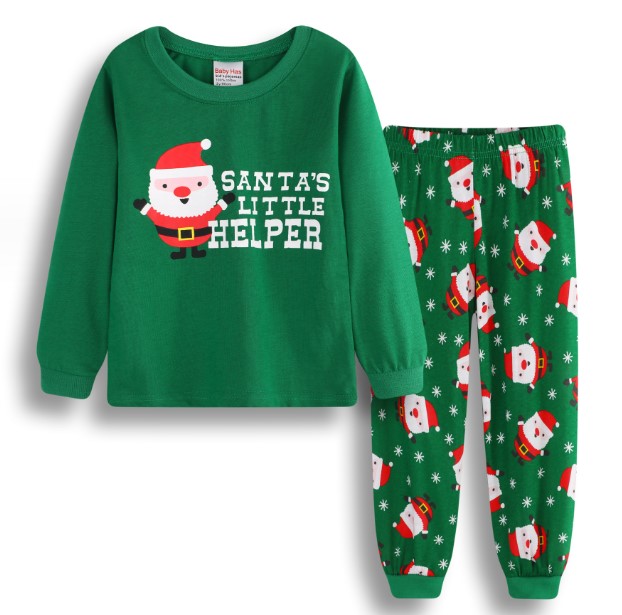 ชุดนอนเด็กแขนยาว ชุดนอนเด็กผู้หญิง ชุดนอนเด็กผู้ชาย ชุดนอนเด็กลายคริสต์มาส ชุดคริสต์มาสเด็ก ผ้าบาง ไม่หนา ใส่สบาย