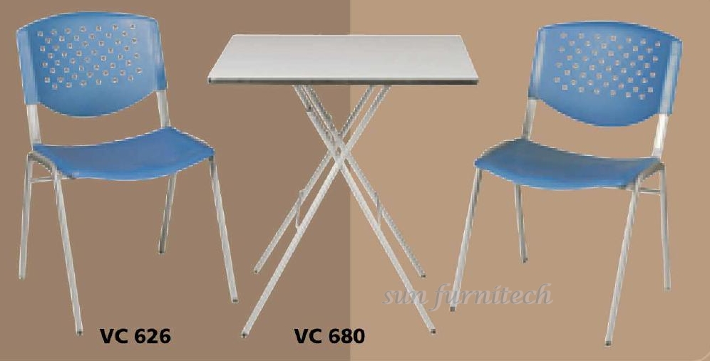 โต๊ะพับหน้าโฟเมก้า โต๊ะอเนกประสงค์ โต๊ะหน้าโฟเมก้า ขนาด 80*80 cm. VC รุ่น VC-680