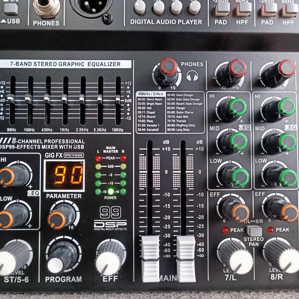 TADA AK-8 MIXER มิกเซอร์ มิกเซอร์อนาล็อก 8 แชนแนล มิกซ์ เครื่องผสมสัญญาณเสียง ธาดา AK 8 AK8 เอไอ-ไพศาล