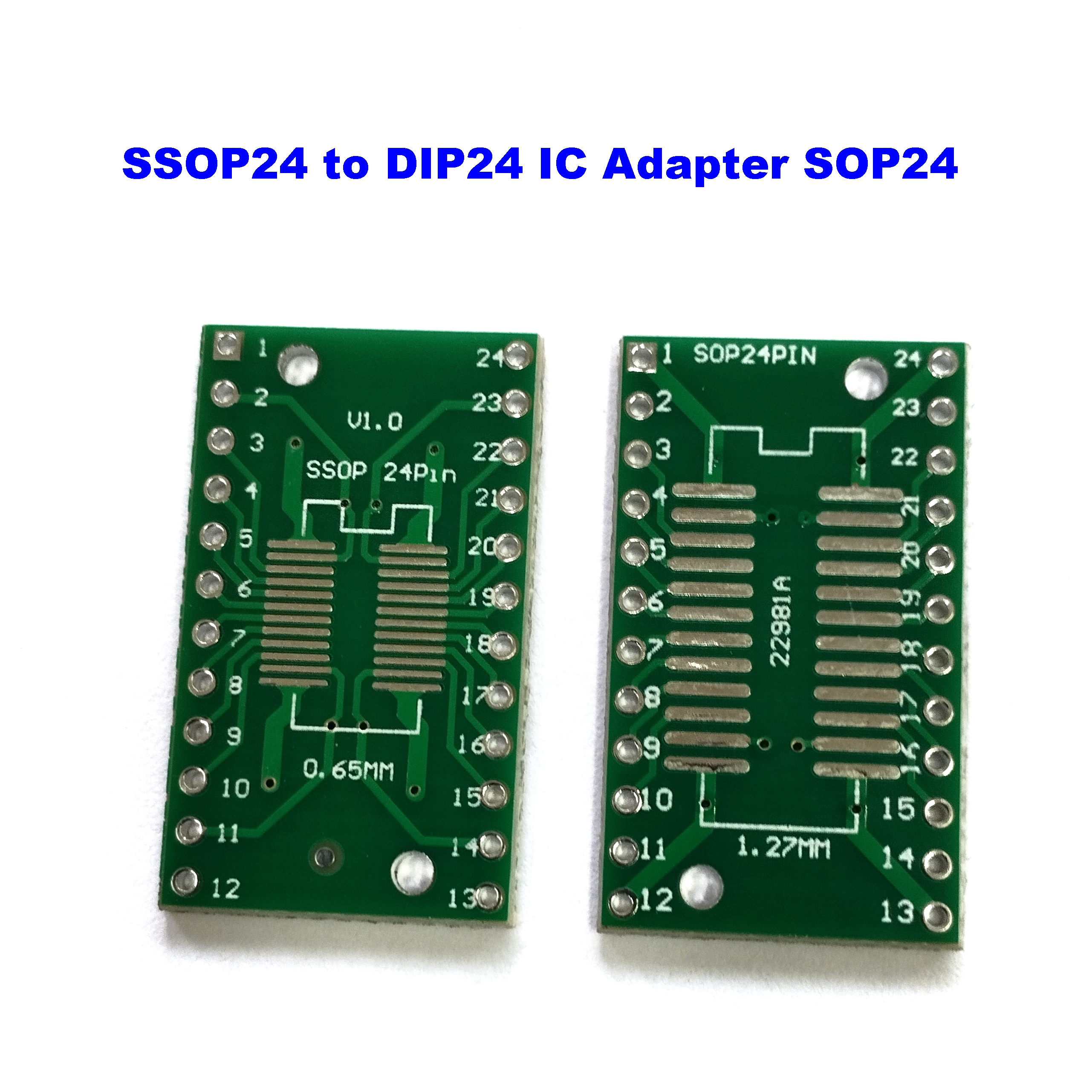SSOP24 to DIP24 IC Adapter sop24 socket pcb board 1.27mm 0.65mm