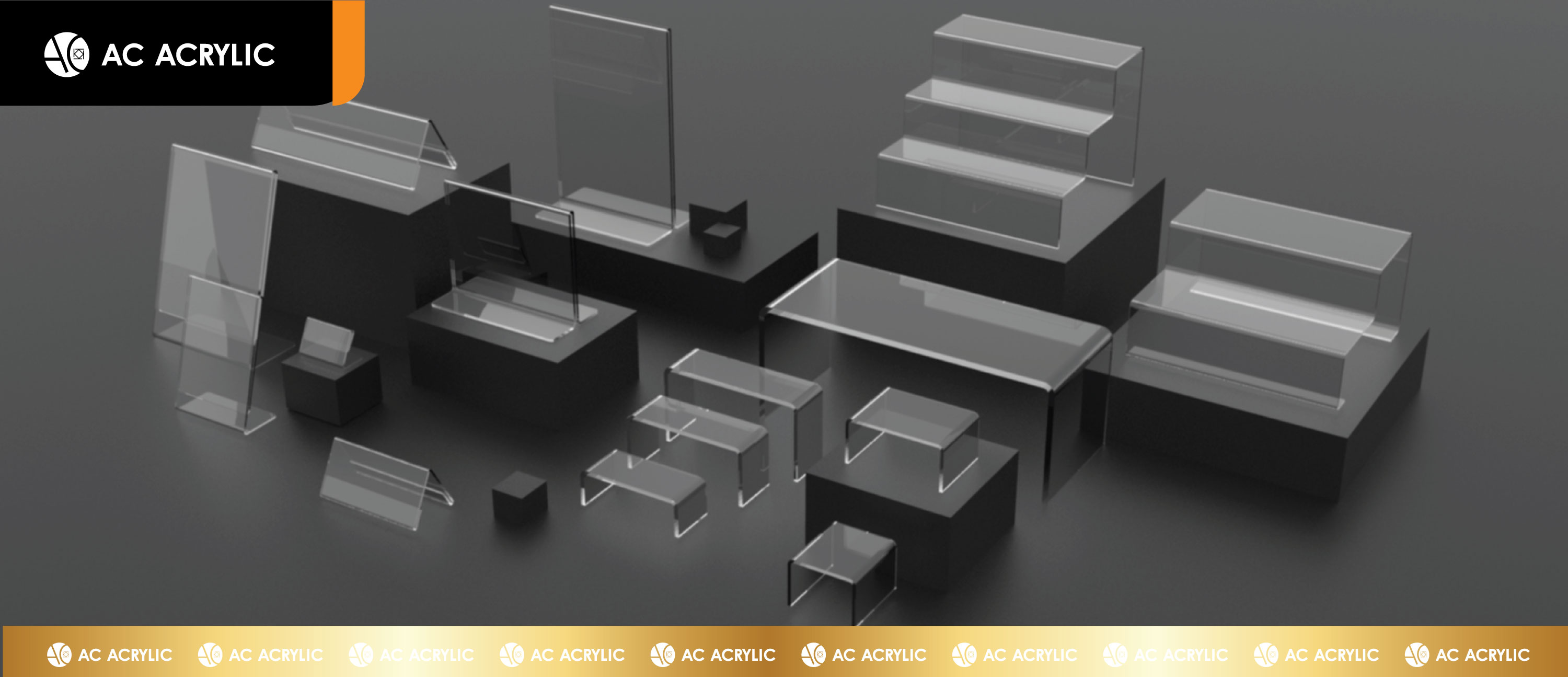 AC Acrylic เอซี อะคริลิค ป้ายตั้งโต๊ะ ชั้นวางโมเดล ป้ายติดผนัง