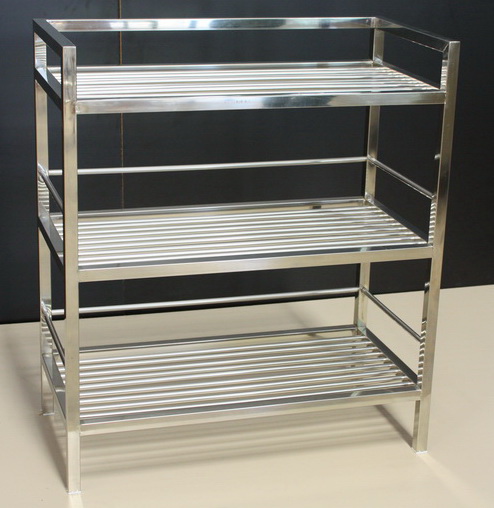 ชั้นคว่ำจานสแตนเลส 80 cm โปร่ง 3 ชั้น