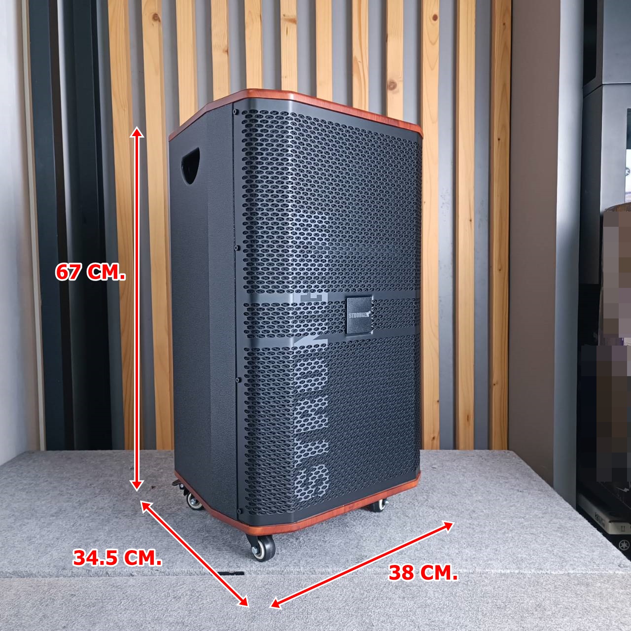 STRONGER STG-8112A ตู้ลำโพงไม้ ล้อลาก 12นิ้ว พร้อมไมค์ลอย ลำโพงบลูธูท ลำโพงพกพา ลำโพงล้อลาก ลำโพงกลางแจ้ง STG 8112A STG8112A เอไอ-ไพศาล