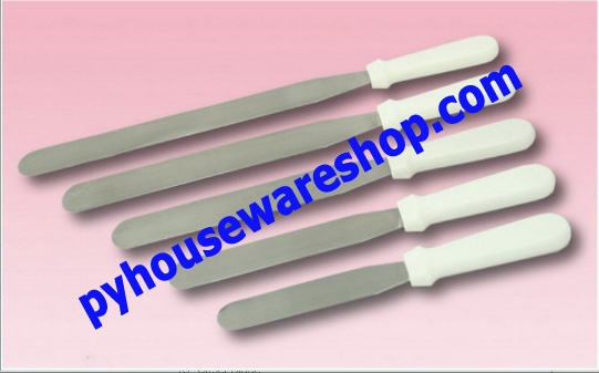 ที่ปาดหน้าเค้กสแตนเลสด้ามพลาสติกสีขาว,Icing Spatulas,สเปตูล่าด้ามพลาสติกสีขาวขนาด 6,8,10,12,14 นิ้ว