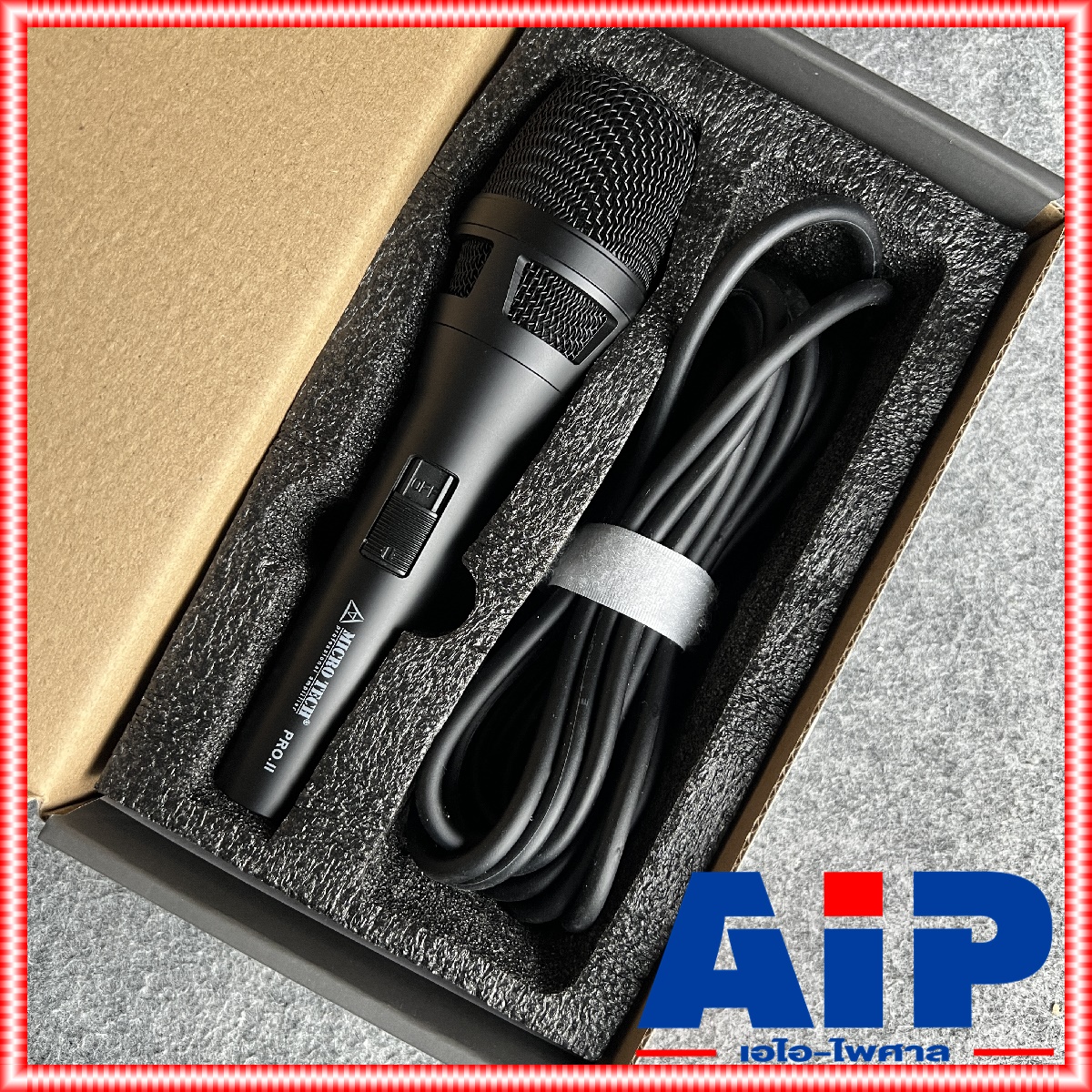 สีดำ MICROTECH PRO.II ไมค์สาย ไมค์โครโฟน พร้อมสาย5เมตร MICRO TECH PRO II ไมโครเทค ไมค์คาราโอเกะ ไมค์ ไมค์ร้องเพลง MICCROPHONE เอไอ-ไพศาล