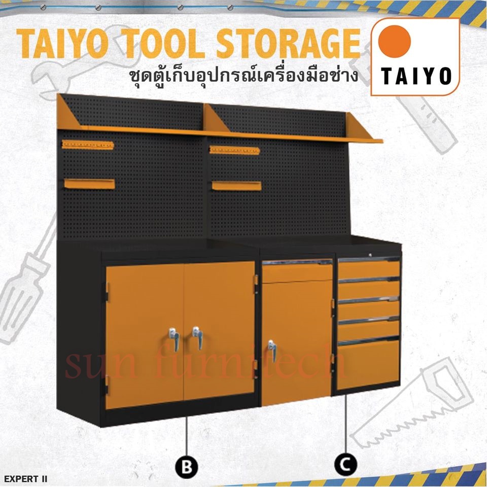 ชุดเซ็ทตู้เก็บเครื่องมือช่าง, ตู้เก็บเครื่องมือช่าง 215 ซม. Taiyo รุ่น Expert-II