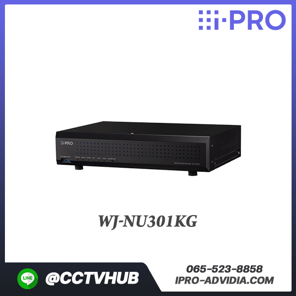 เครื่องบันทึก i-PRO NU-Series รุ่น WJ-NU301KG 16CH NVR for H.265 and H.264, with PoE switch, 16port, 2HDD slots