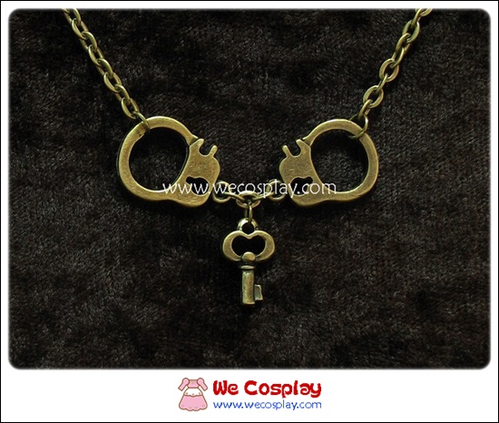 สร้อยคอโกธิค จี้กุญแจมือ สีทองโบราณ Gothic Necklace