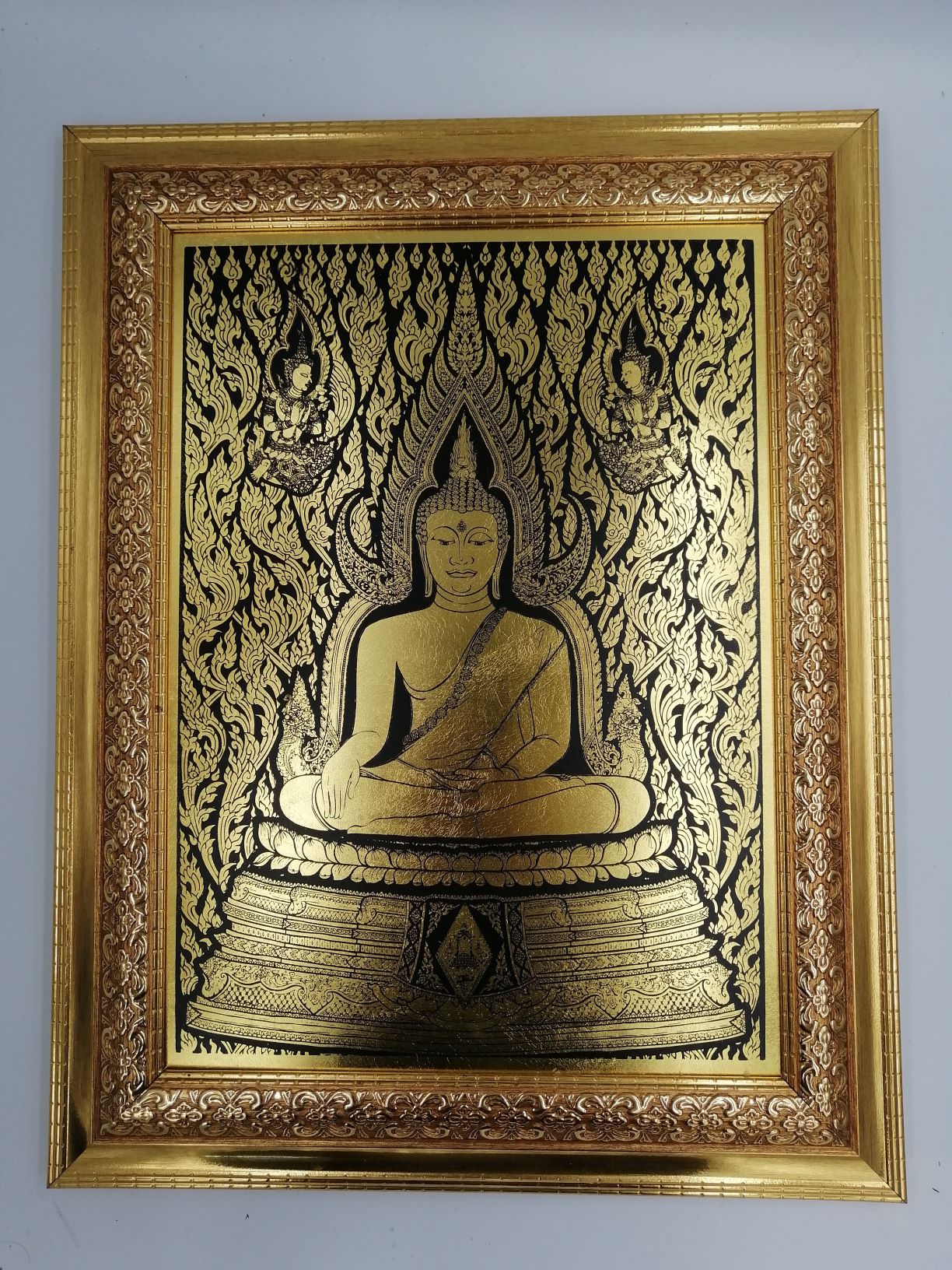ภาพลายรดน้ำพระพุทธชินราชพร้อมกรอบ แบบที่2