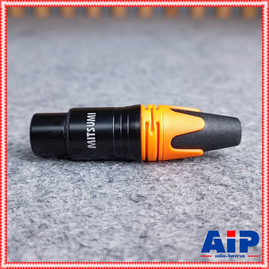 1ตัว MITSUMI 912C16EX XLRเมีย ดำขั้วทอง สีส้ม ปลั๊กตัวเมีย แจ๊ค แคนนอน XLR ตัวเมีย 3 ขา สำหรับเข้าสาย เอไอ-ไพศาล