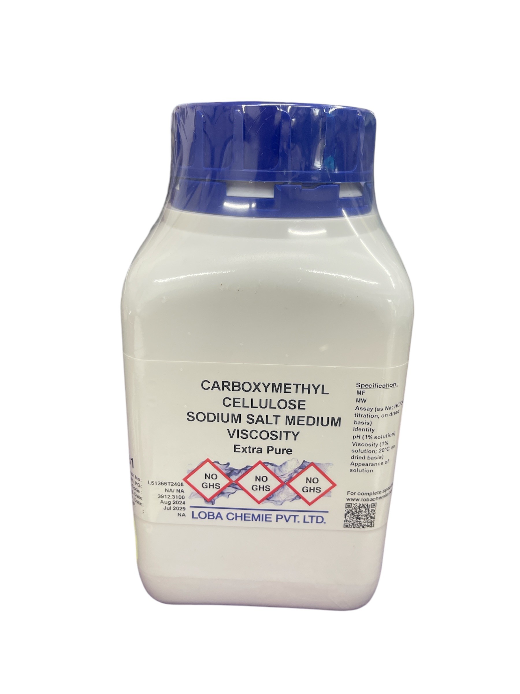 Sodium CMC/ Carboxymethyl Cellulose Sodium Salt, 500 กรัม Loba India