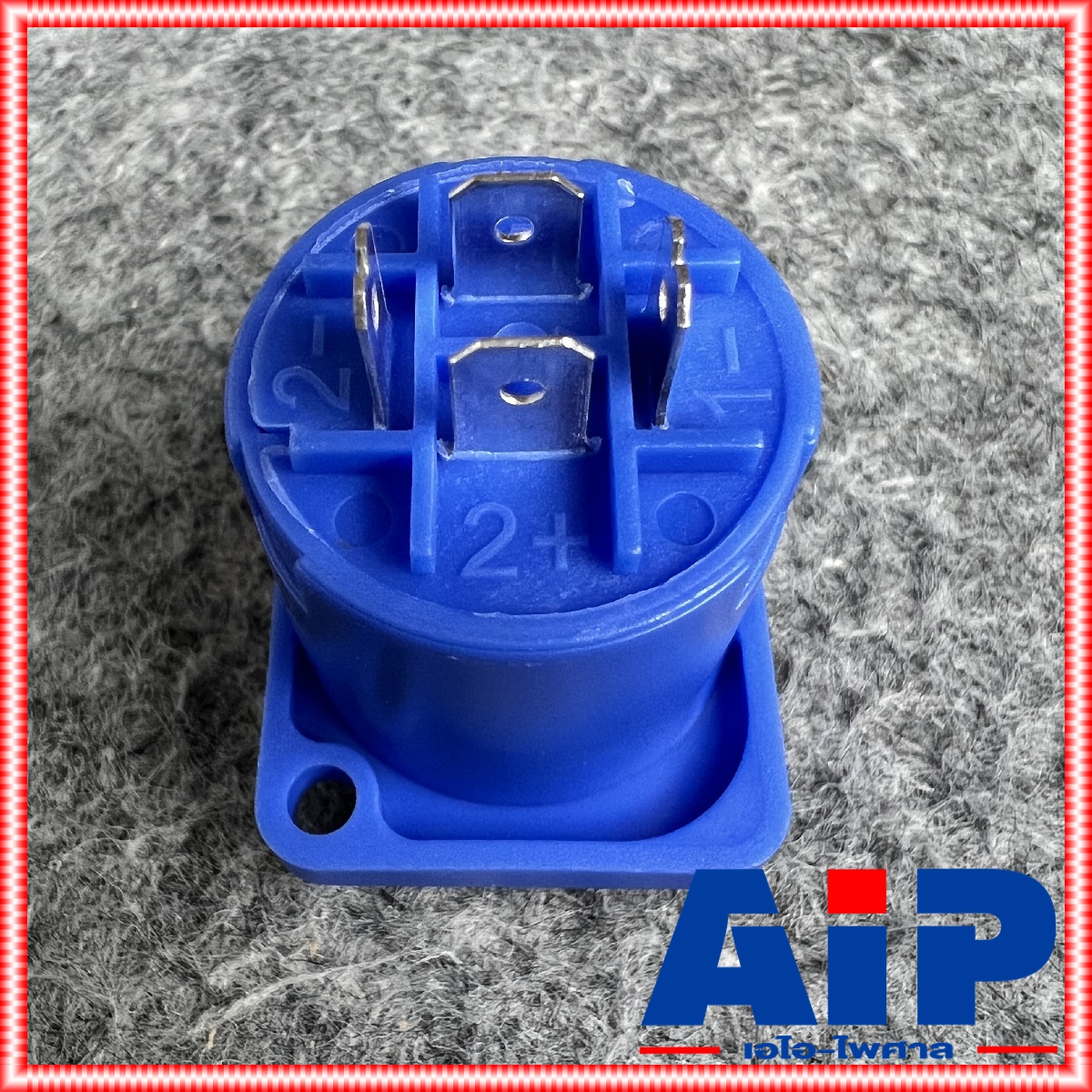 สีน้ำเงิน LIDGE YM-115BL ติดแท่นเหลี่ยม แจ็คสเปคคอน YM-115 ym 115 ym115 สเปคค่อน ตัวเมีย Connector 4-pole Speak-On เอไอ-ไพศาล
