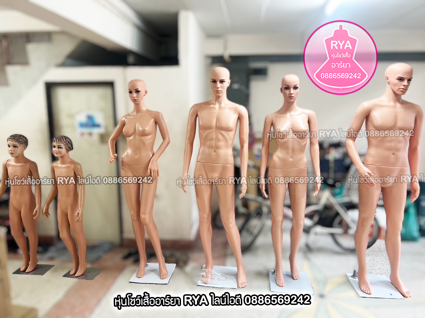 หุ่นเต็มตัวผู้หญิงพร้อมฐานวาง แต่งหน้าสวย สีเนื้อ หุ่นนอกพลาสติกสีเนื้อเกรดสวย ถอดประกอบแขนขาและฐานวางได้ค่ะ (ราคาไม่รวมวิก)